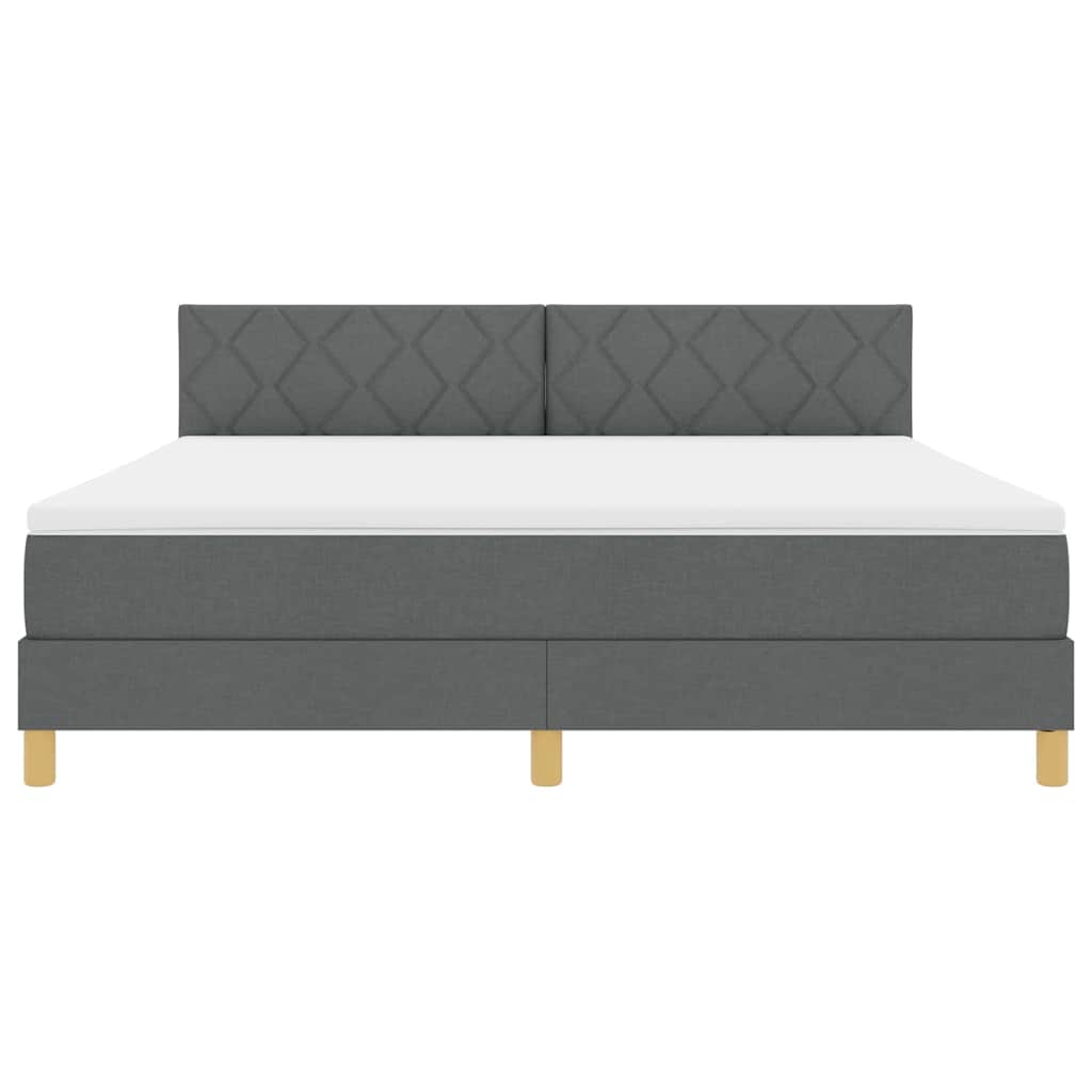 Box spring seng med pude Mørkegrå 180 x 200 cm Stof