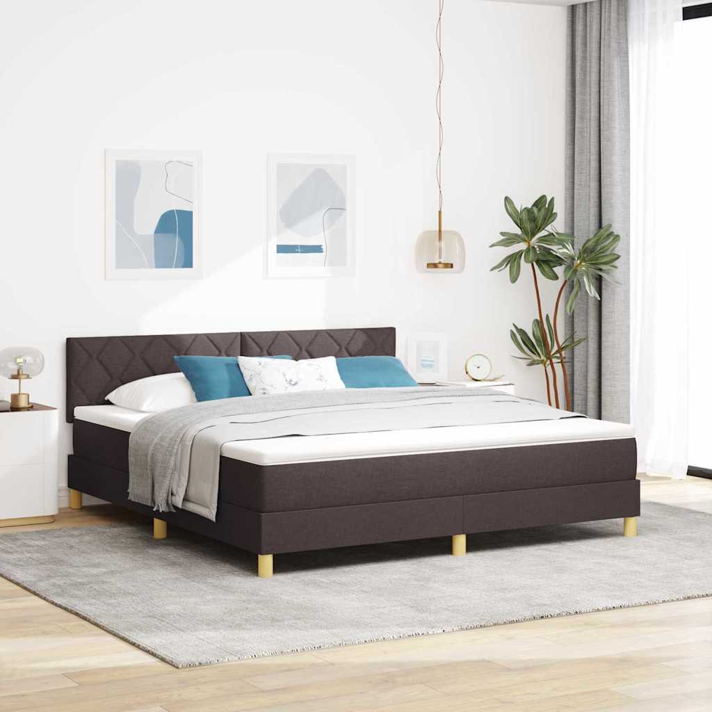 Box spring seng med pude Mørk Brun 180 x 200 cm Stof