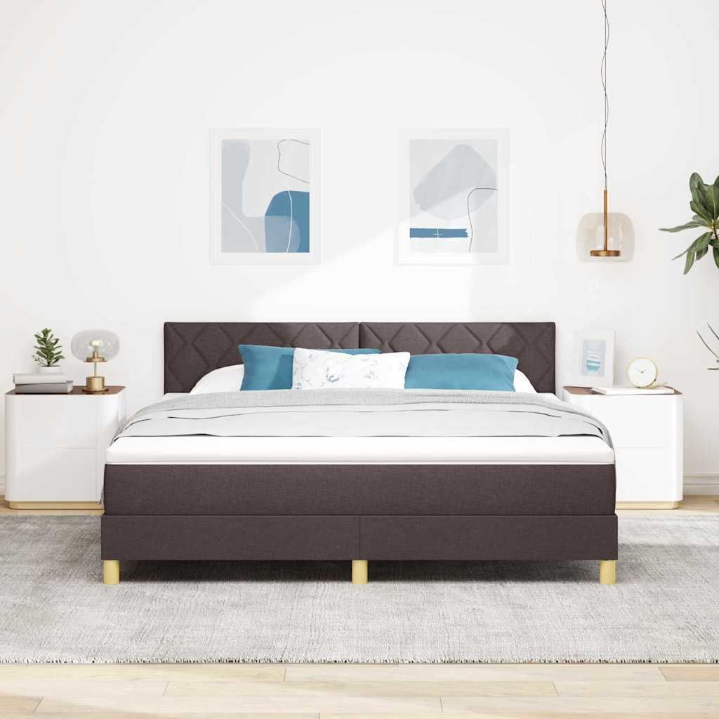 Box spring seng med pude Mørk Brun 180 x 200 cm Stof