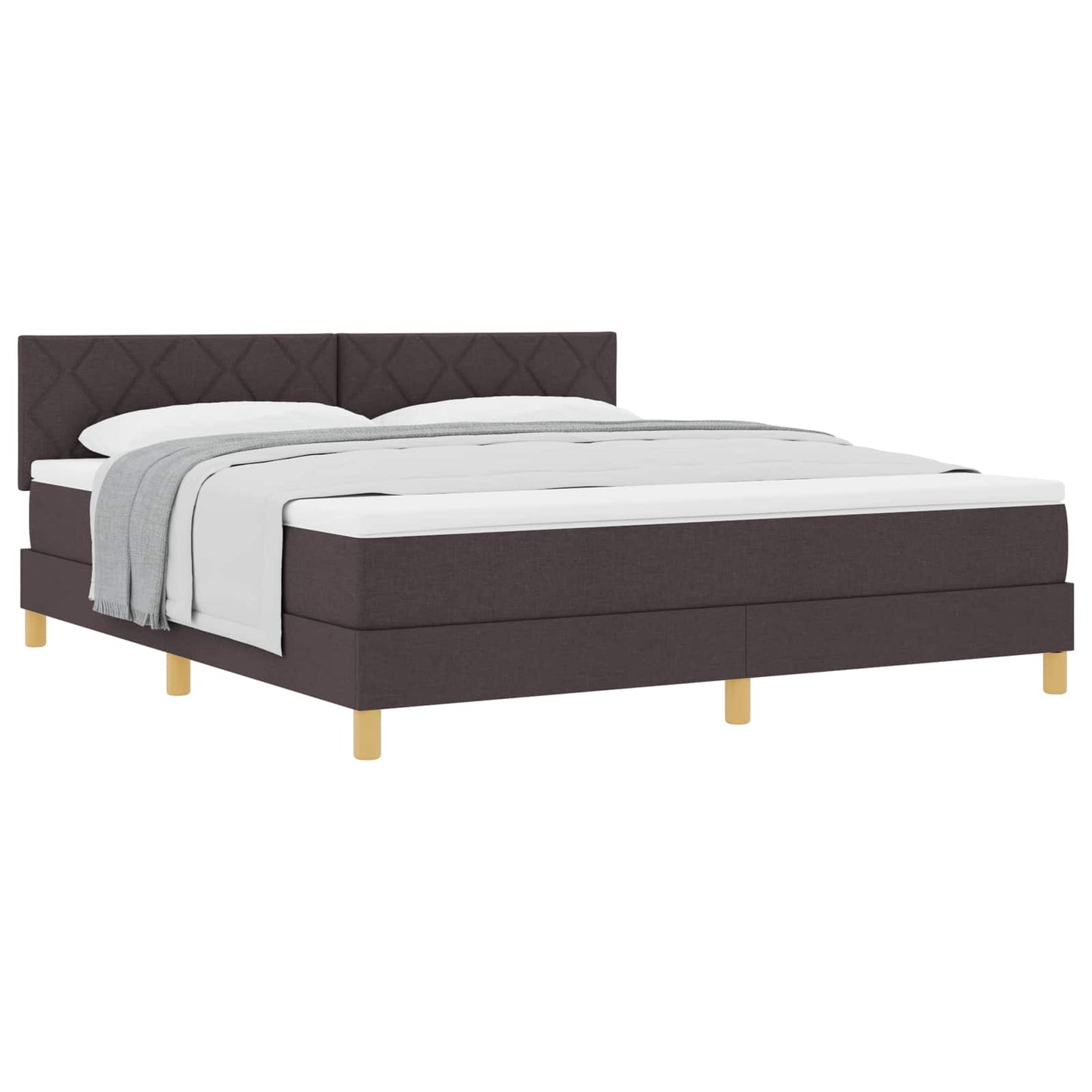 Box spring seng med pude Mørk Brun 180 x 200 cm Stof