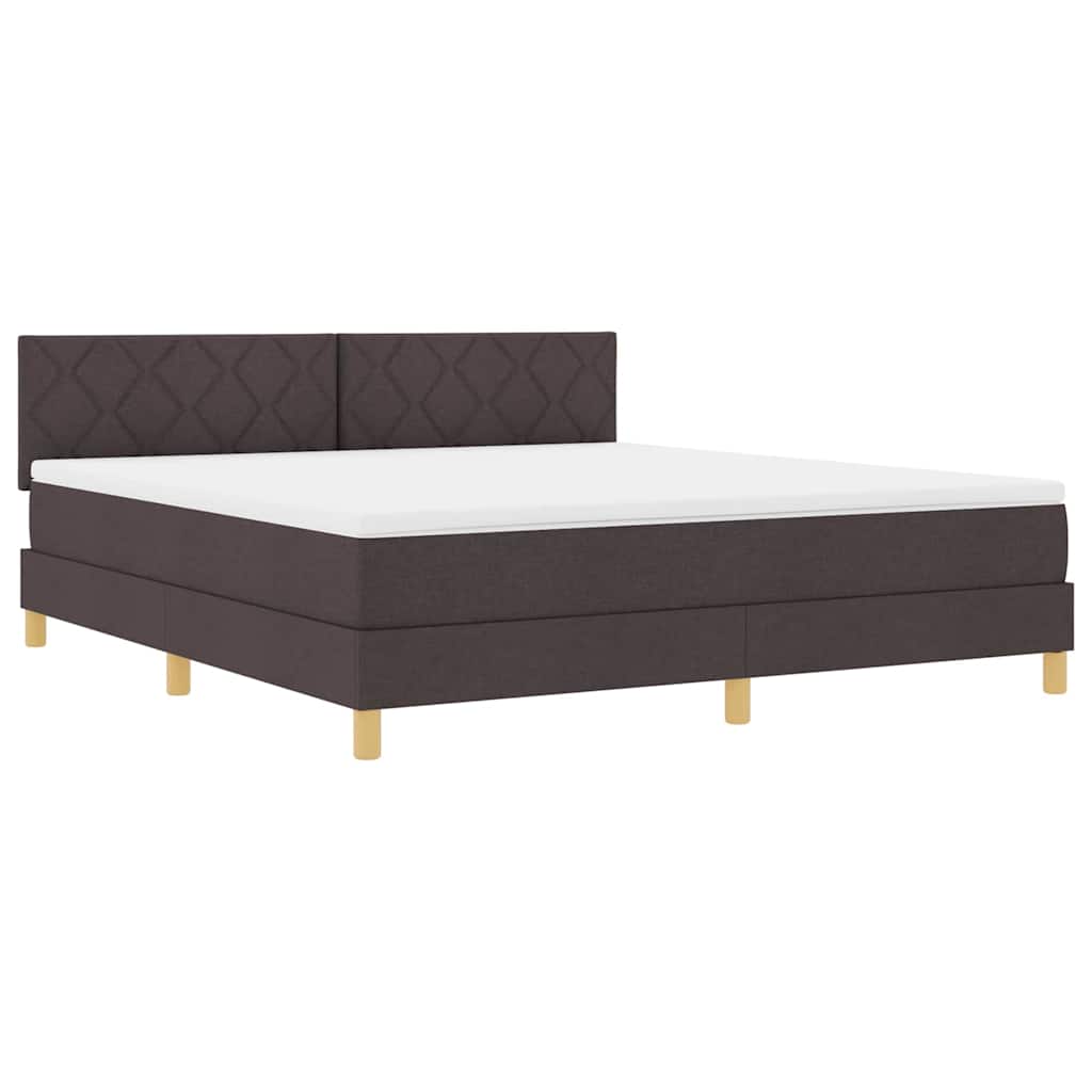 Box spring seng med pude Mørk Brun 180 x 200 cm Stof