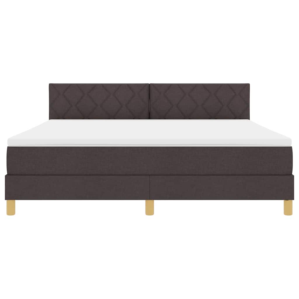 Box spring seng med pude Mørk Brun 180 x 200 cm Stof