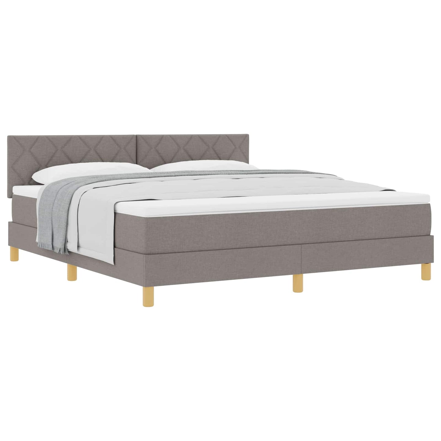 Box spring seng med pude Gråbrun 180 x 200 cm Stof