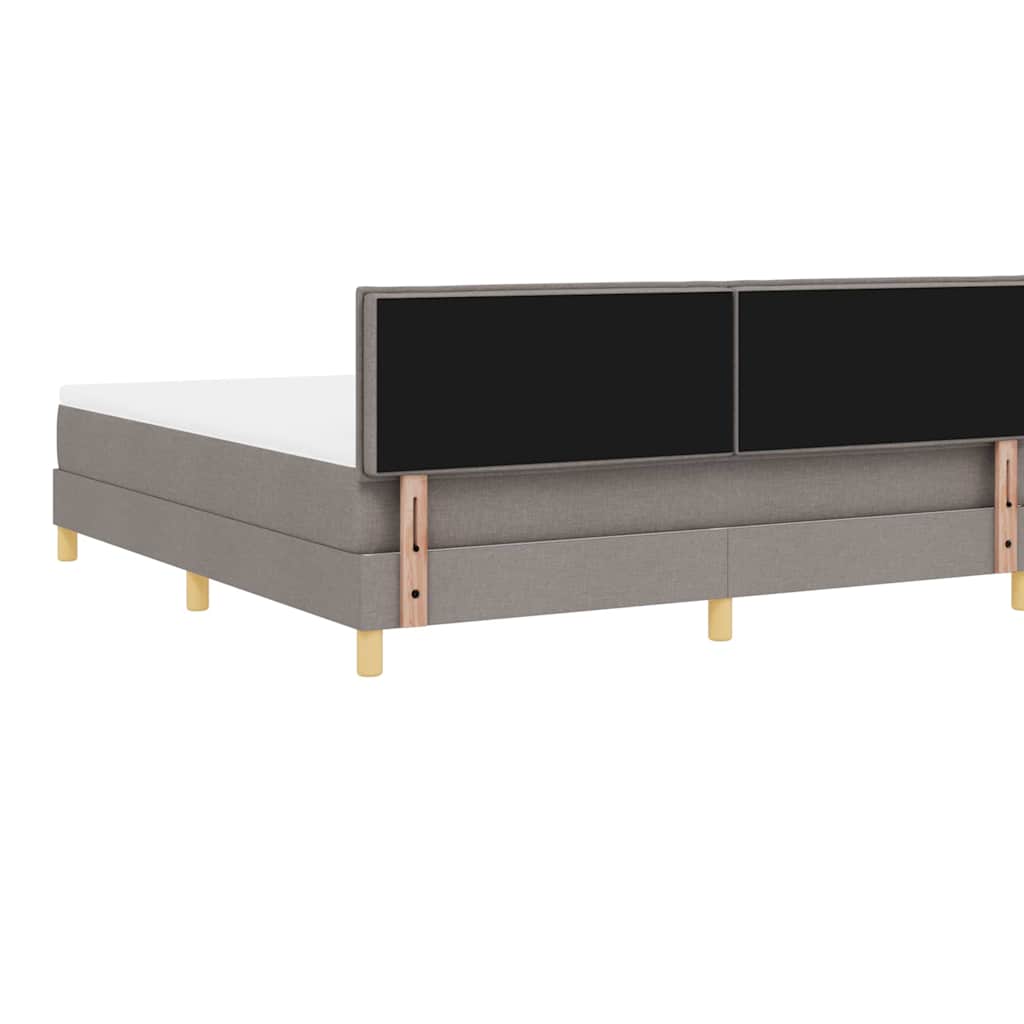 Box spring seng med pude Gråbrun 180 x 200 cm Stof