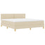 Box spring seng med pude med hovedgærde Creme 180 x 200 cm Stof