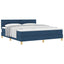 Box spring seng med pude med hovedgærde Blå 180 x 200 cm Stof