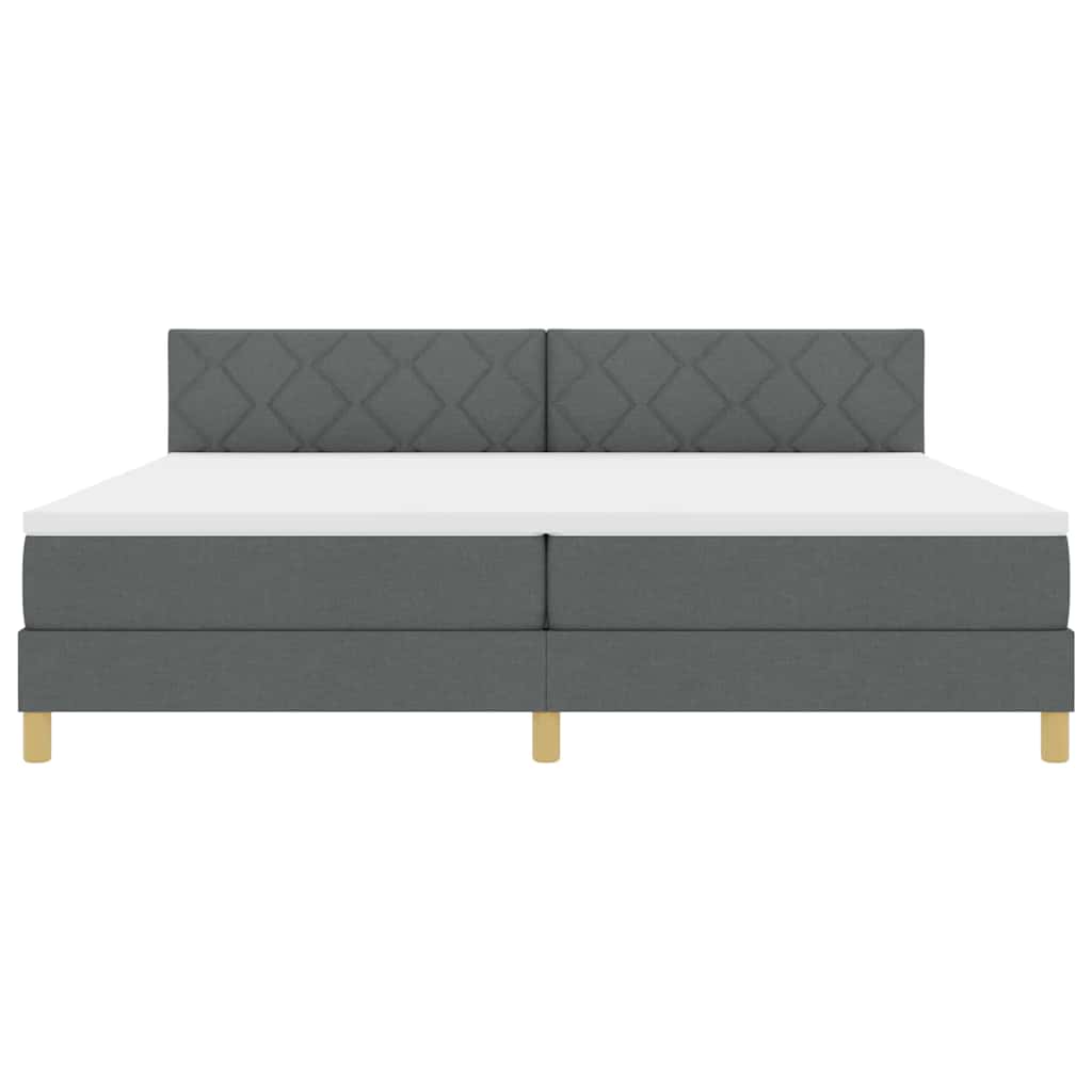 Box spring seng med pude Mørkegrå 200 x 200 cm Stof