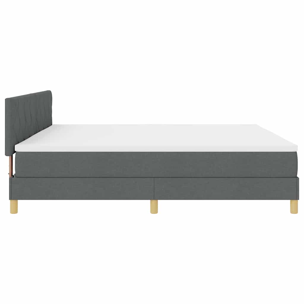 Box spring seng med pude Mørkegrå 200 x 200 cm Stof
