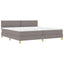 Box spring seng med pude Gråbrun 200 x 200 cm Stof