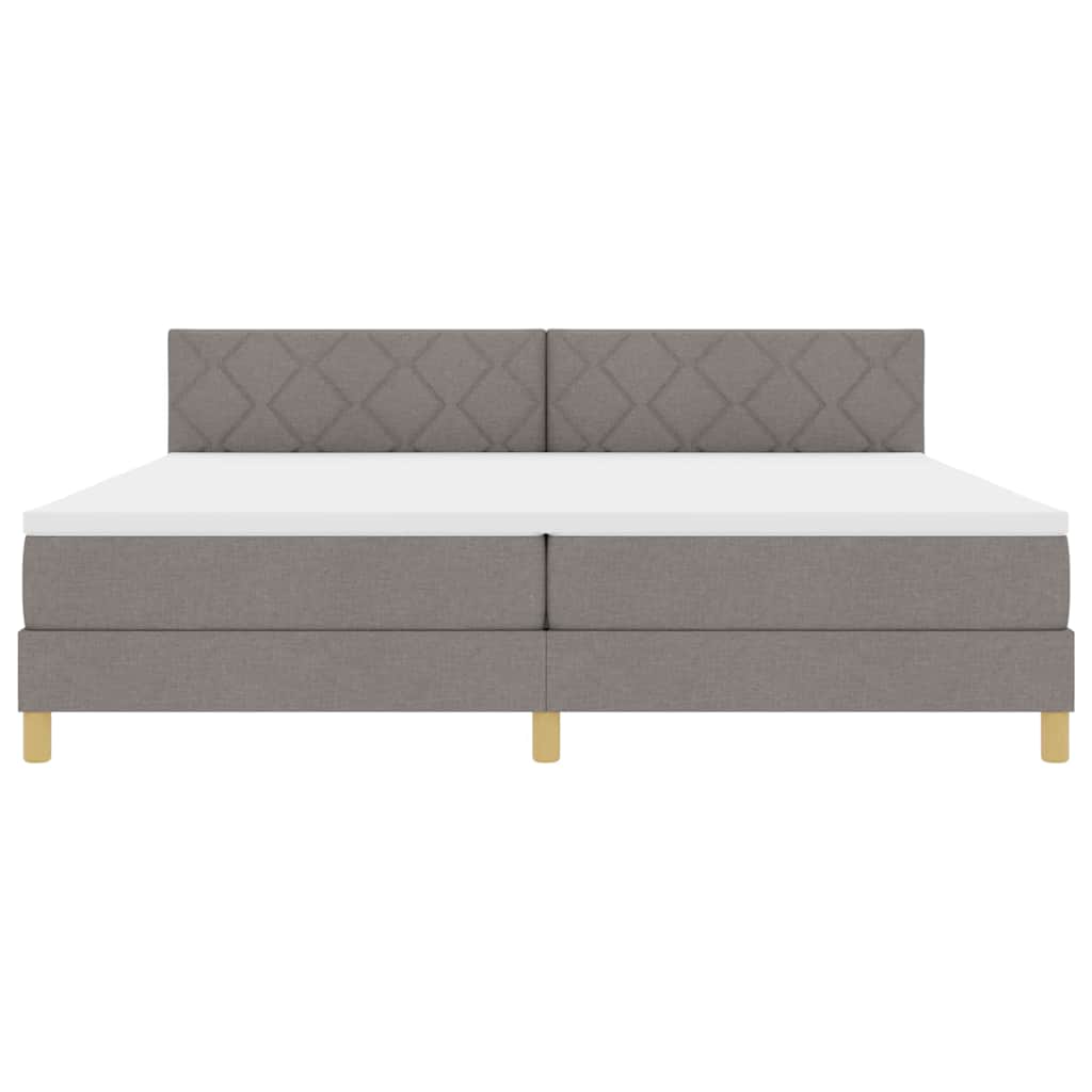Box spring seng med pude Gråbrun 200 x 200 cm Stof