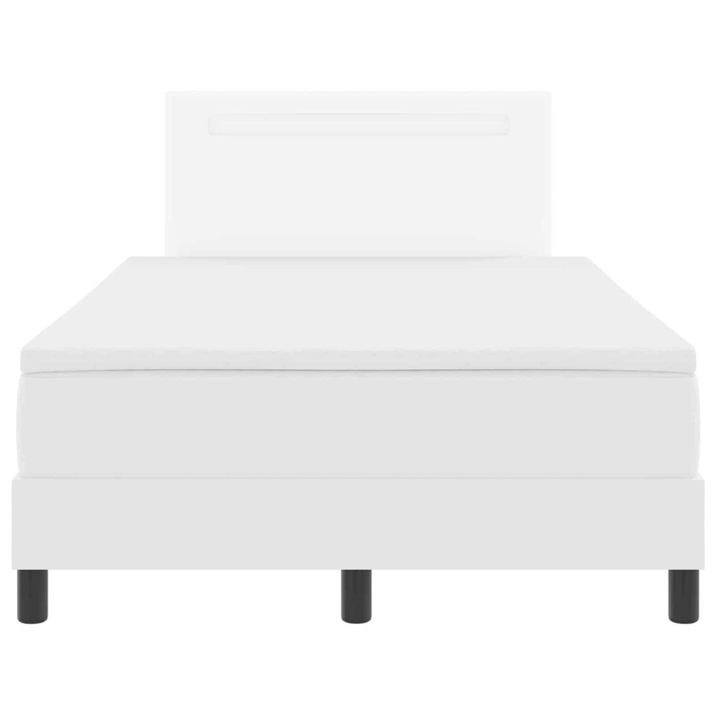 Box spring seng med hovedgærde Hvid 120 x 200 cm Kunstlæder
