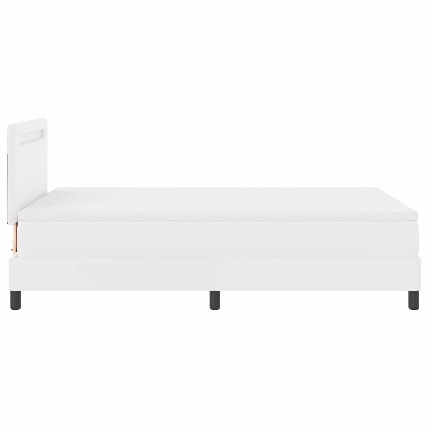 Box spring seng med hovedgærde Hvid 120 x 200 cm Kunstlæder