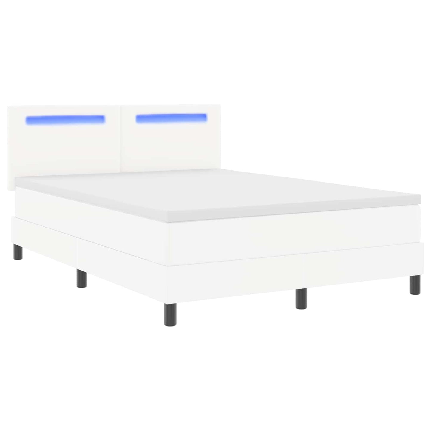Box spring seng med madras Hvid 140 x 190 cm Kunstlæder