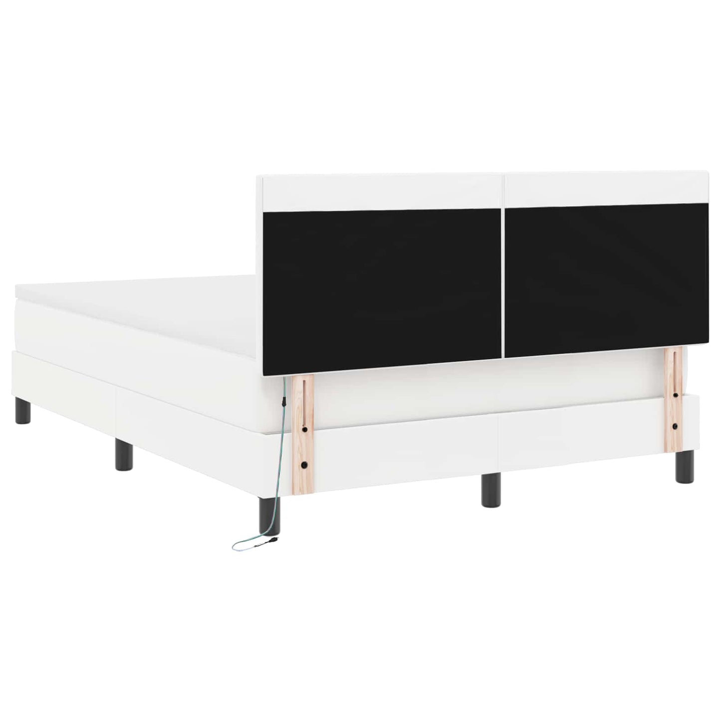 Box spring seng med madras Hvid 140 x 190 cm Kunstlæder