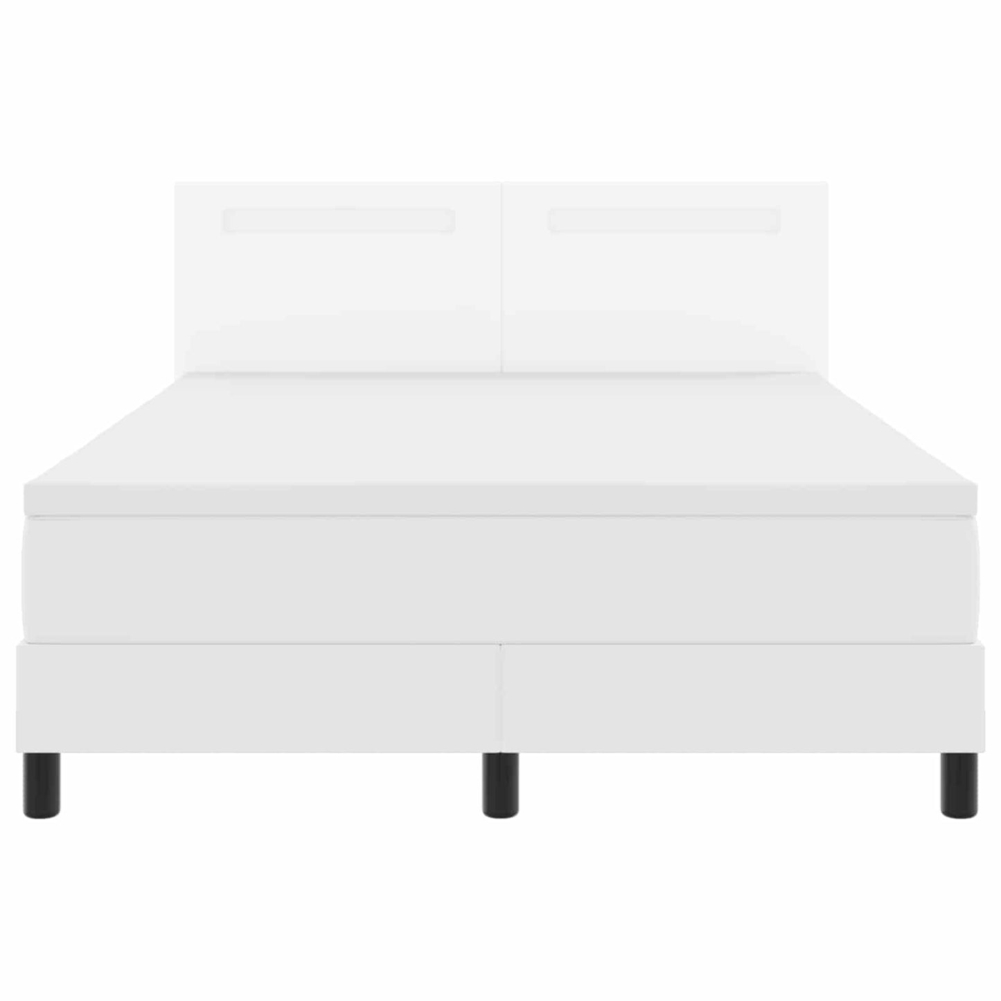 Box spring seng med madras Hvid 140 x 190 cm Kunstlæder