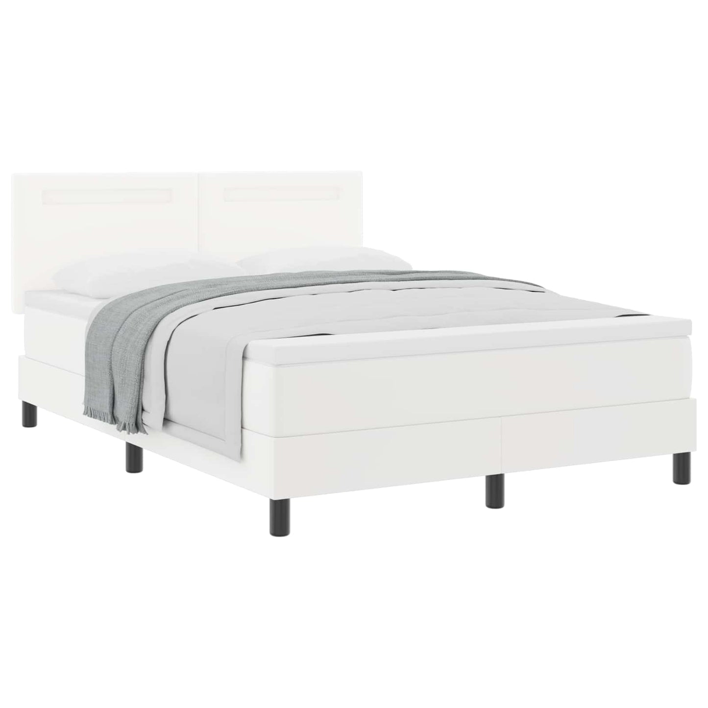 Box spring seng med madras Hvid 140 x 200 cm Kunstlæder