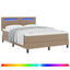 Box spring seng med madras Cappuccino 140 x 200 cm Kunstlæder