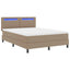 Box spring seng med madras Cappuccino 140 x 200 cm Kunstlæder
