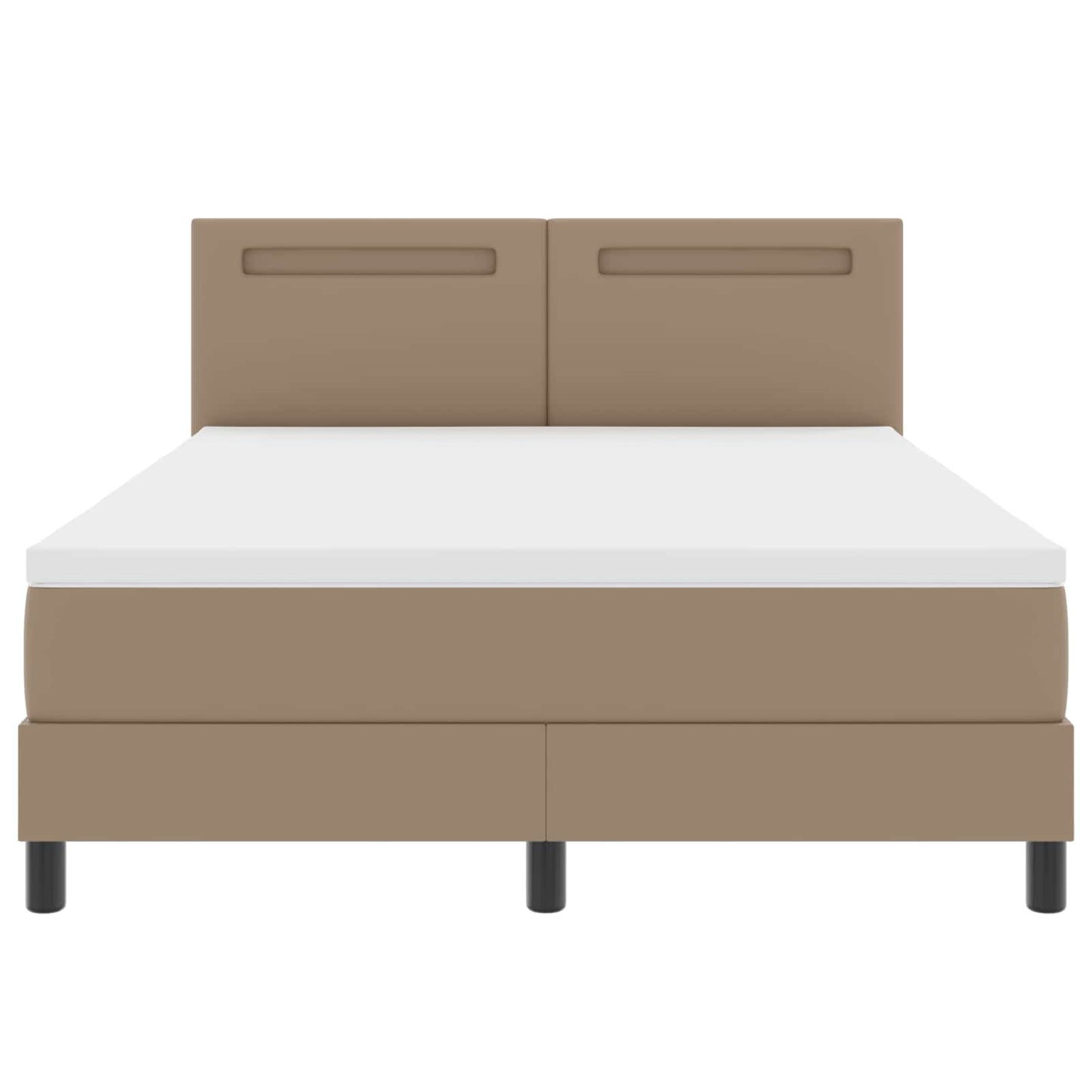 Box spring seng med madras Cappuccino 140 x 200 cm Kunstlæder