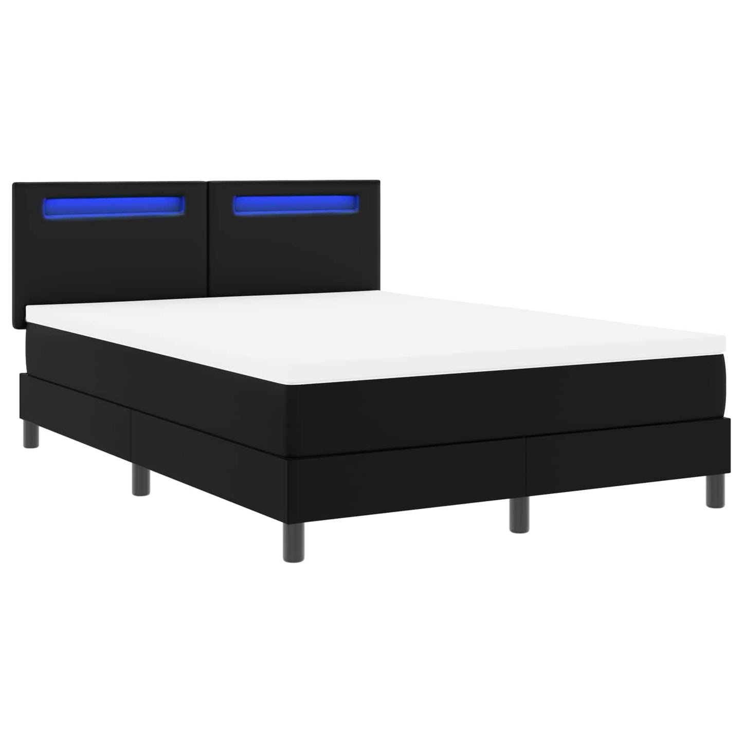 Box spring seng med madras Sort 160 x 200 cm Kunstlæder