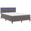 Box spring seng med madras Grå 160 x 200 cm Kunstlæder