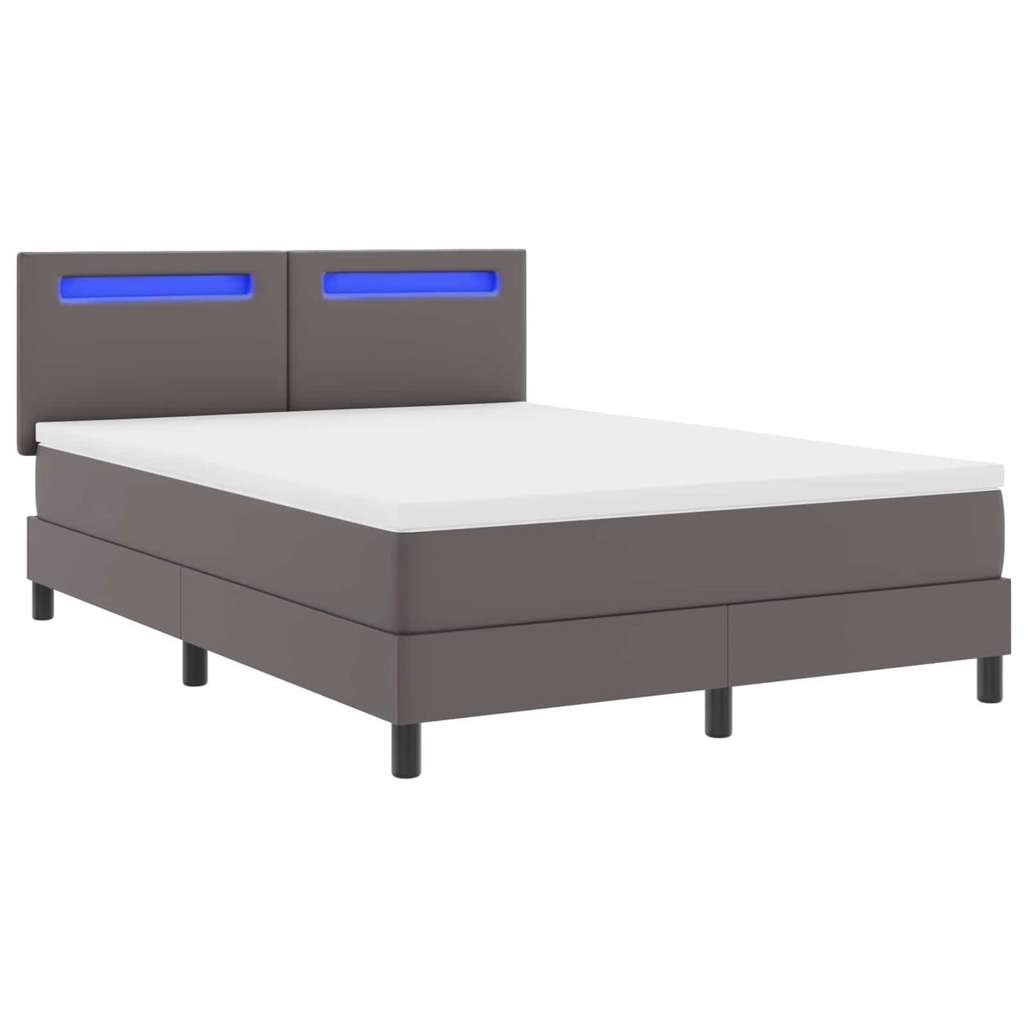 Box spring seng med madras Grå 160 x 200 cm Kunstlæder