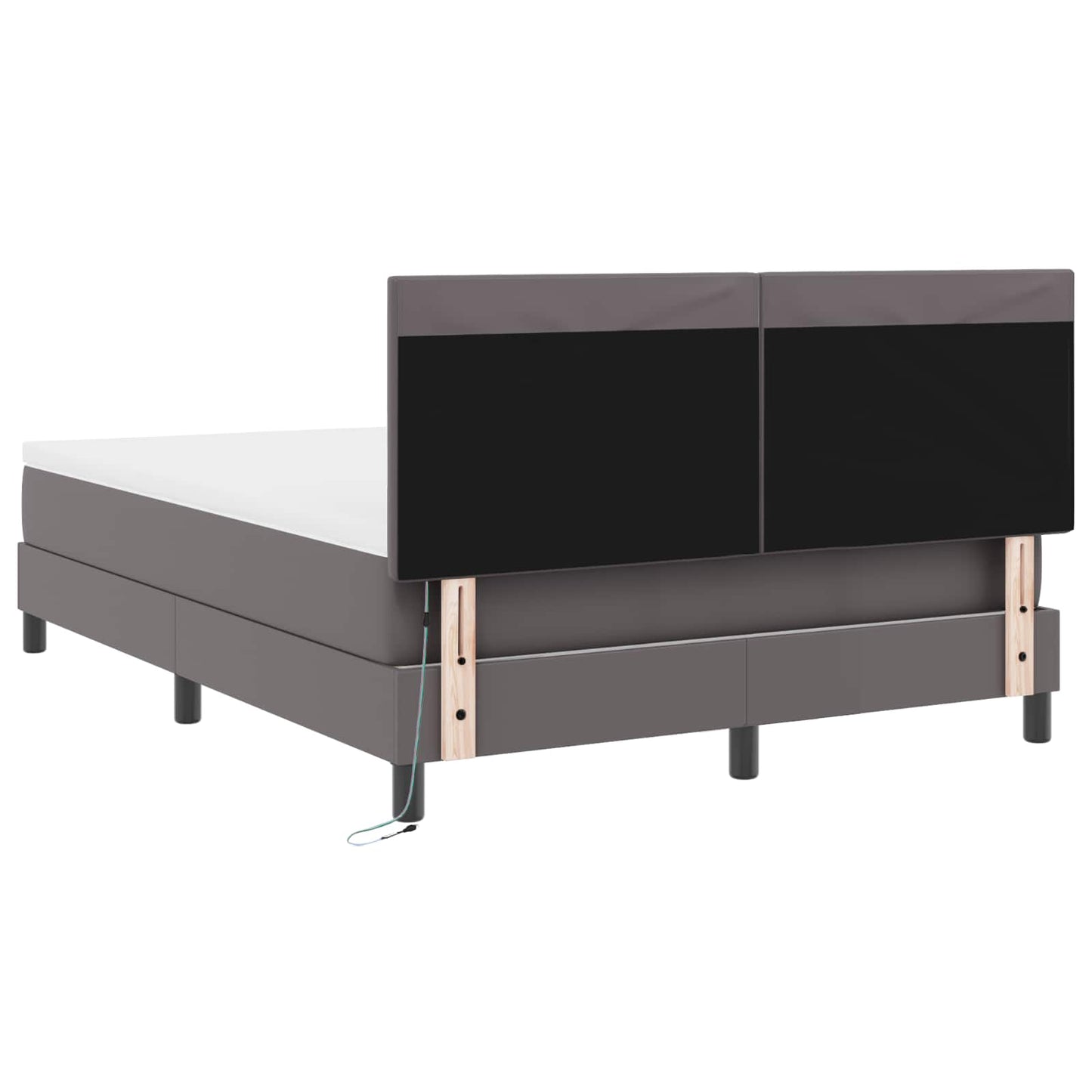 Box spring seng med madras Grå 160 x 200 cm Kunstlæder
