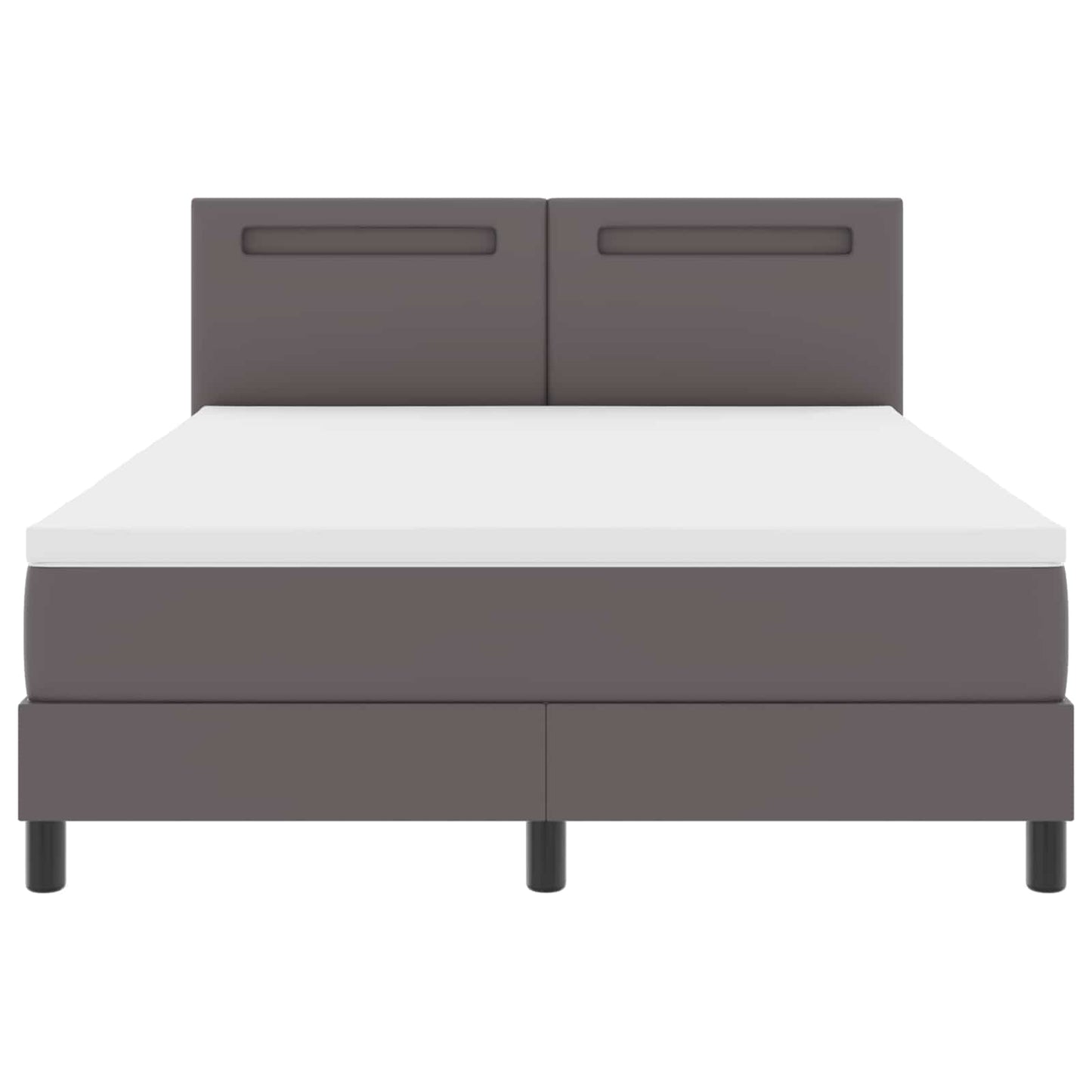 Box spring seng med madras Grå 160 x 200 cm Kunstlæder