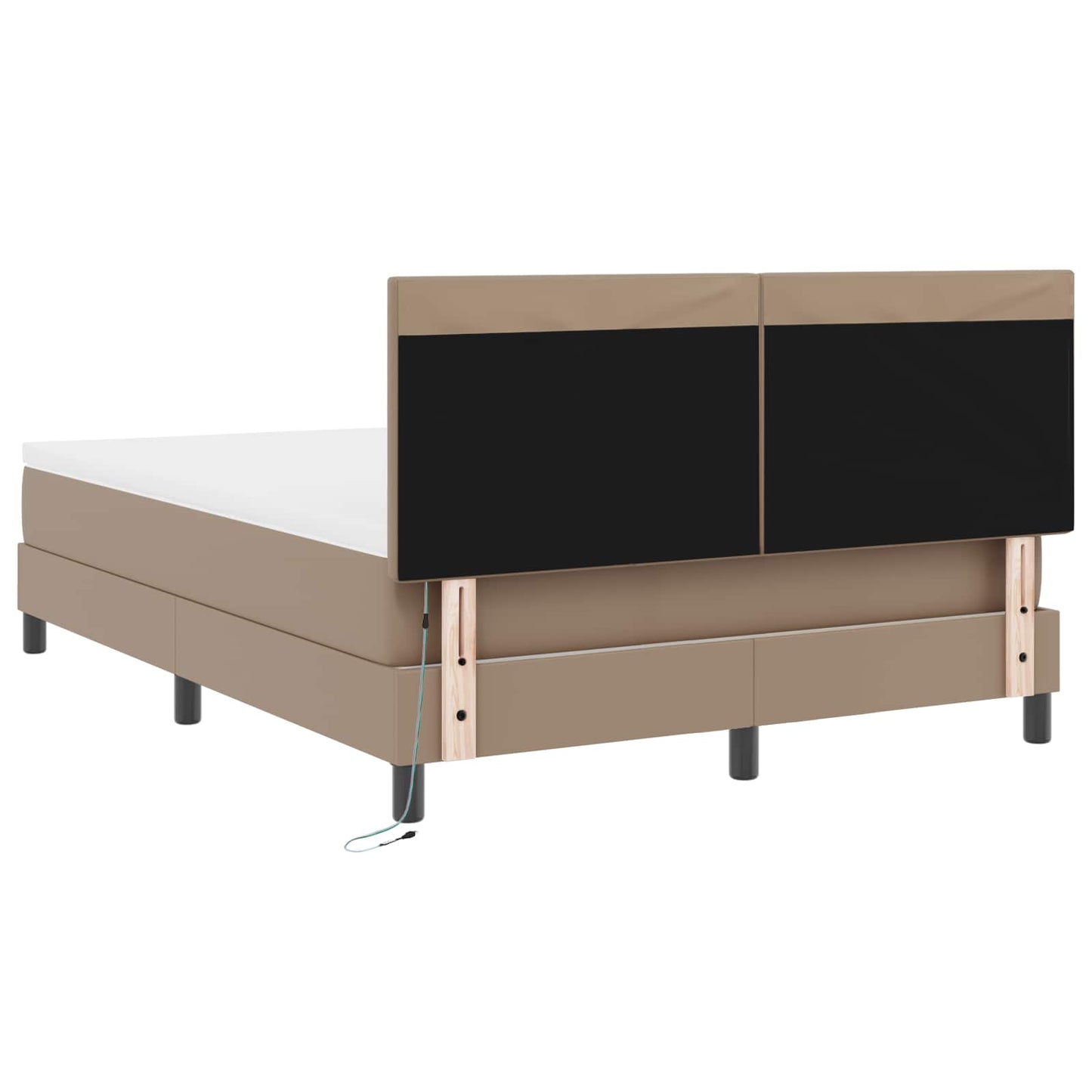 Box spring seng med madras Cappuccino 160 x 200 cm Kunstlæder