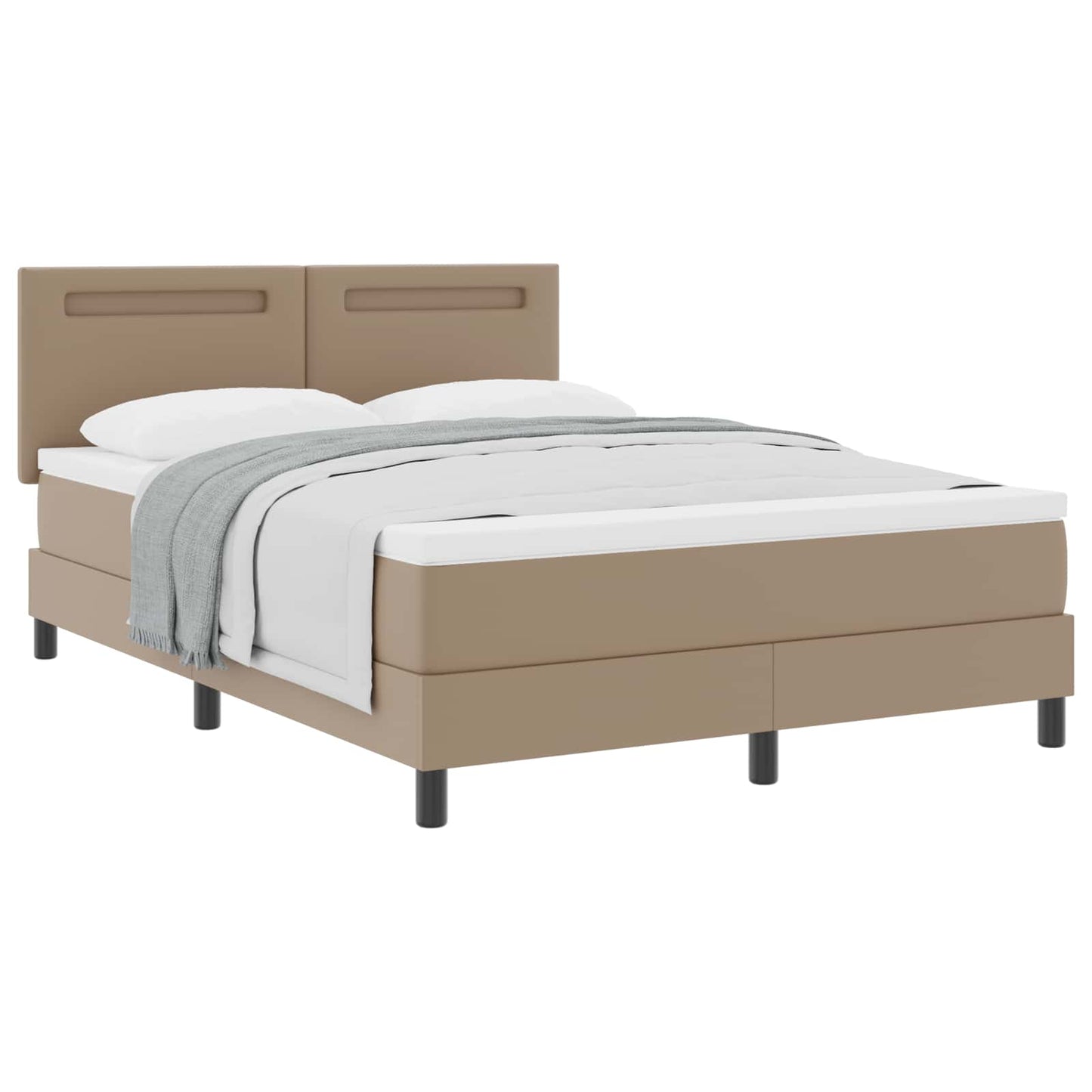 Box spring seng med madras Cappuccino 160 x 200 cm Kunstlæder
