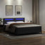 Box spring seng med hovedgærde Sort 180 x 200 cm Kunstlæder