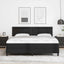 Box spring seng med hovedgærde Sort 180 x 200 cm Kunstlæder