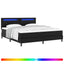 Box spring seng med hovedgærde Sort 180 x 200 cm Kunstlæder