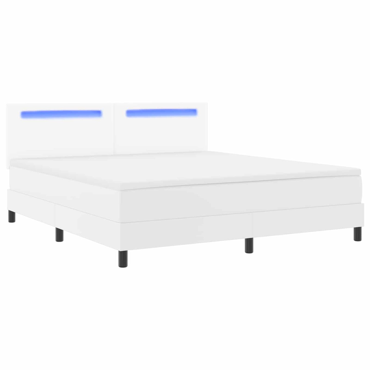 Box spring seng med madras Hvid 180 x 200 cm Kunstlæder