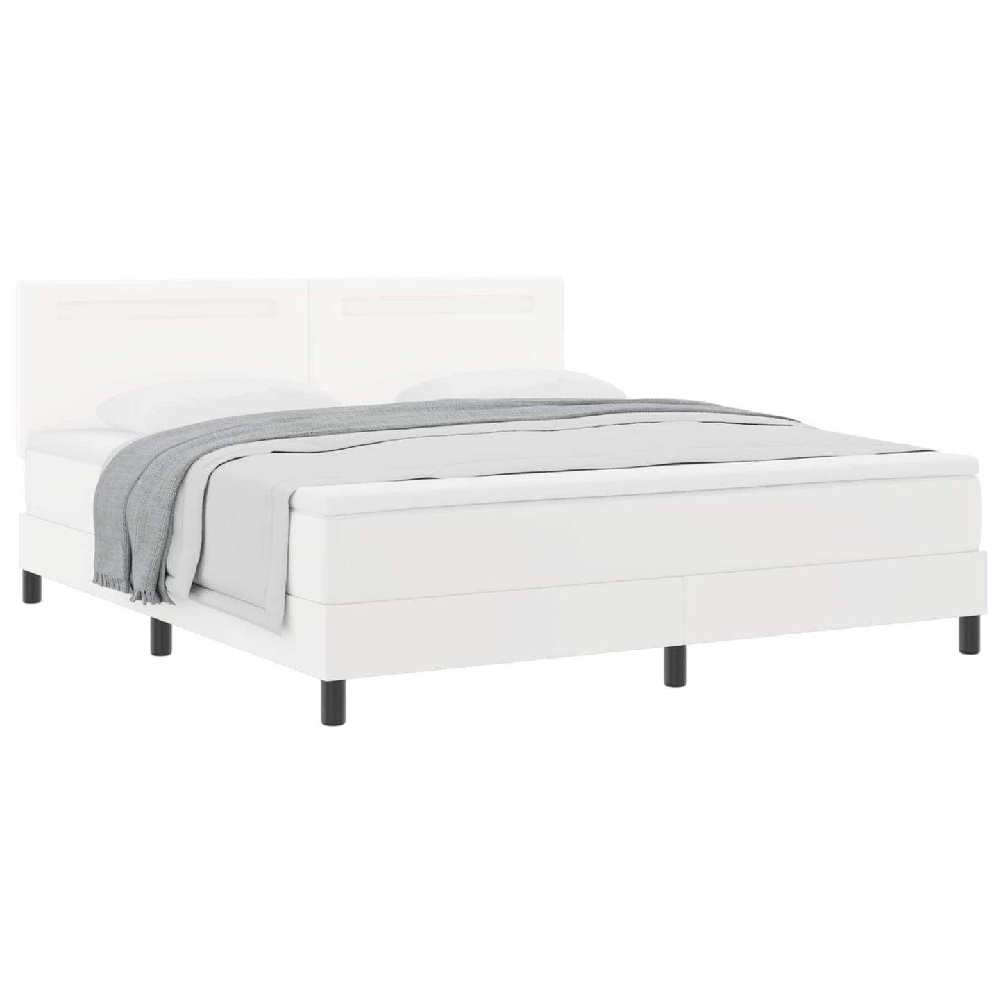 Box spring seng med madras Hvid 180 x 200 cm Kunstlæder