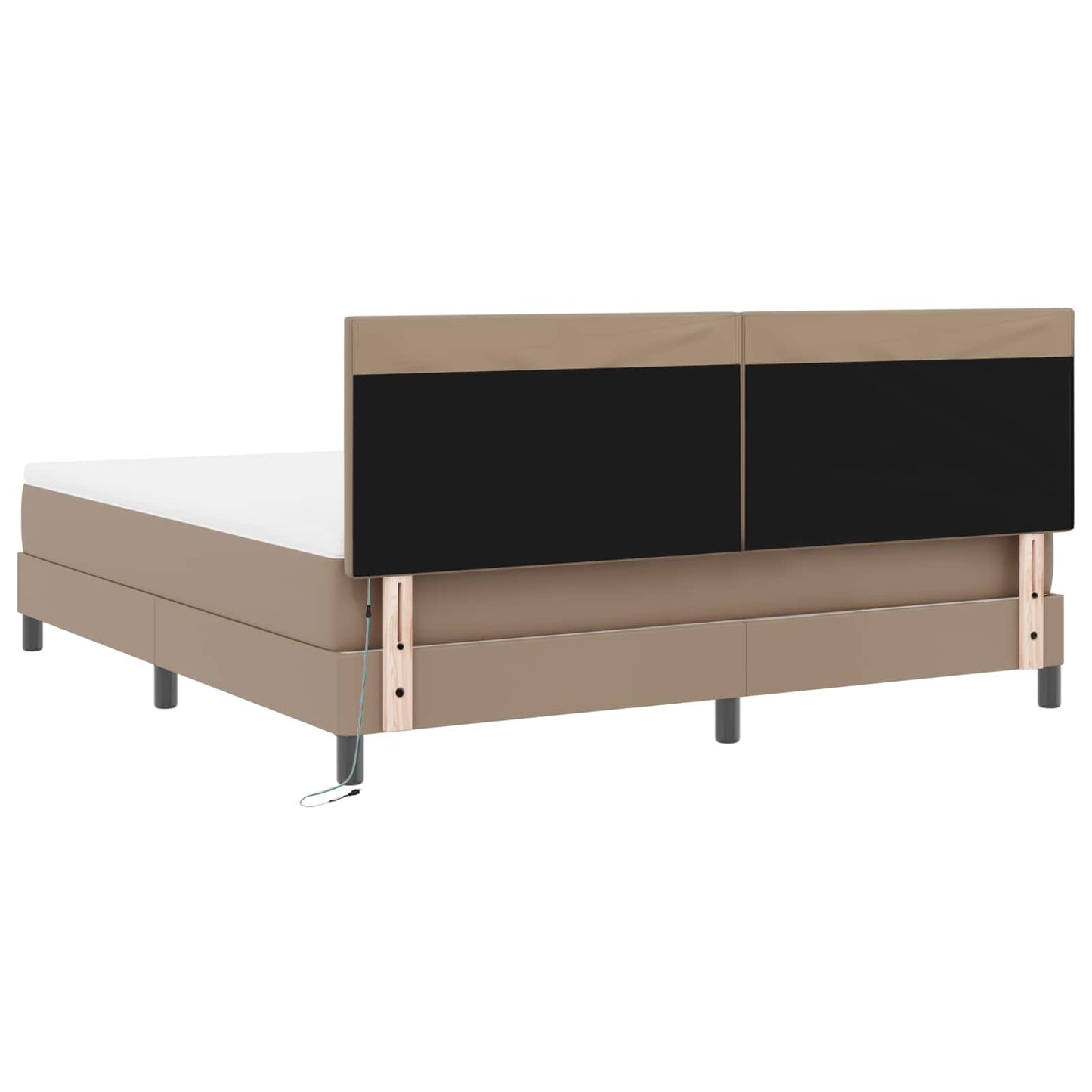 Box spring seng med madras Cappuccino 180 x 200 cm Kunstlæder