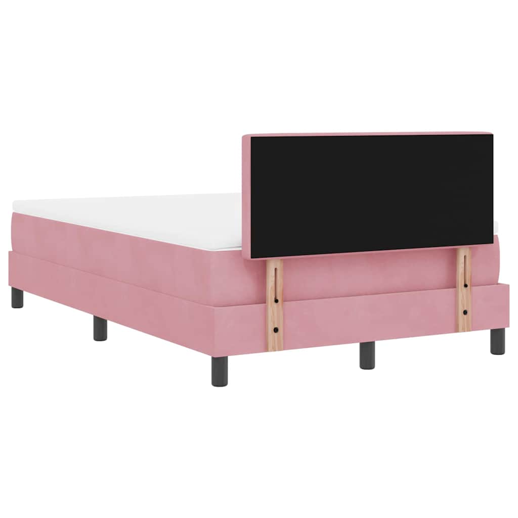 Box spring seng med madras Lyserød 120 x 190 cm Fløjl
