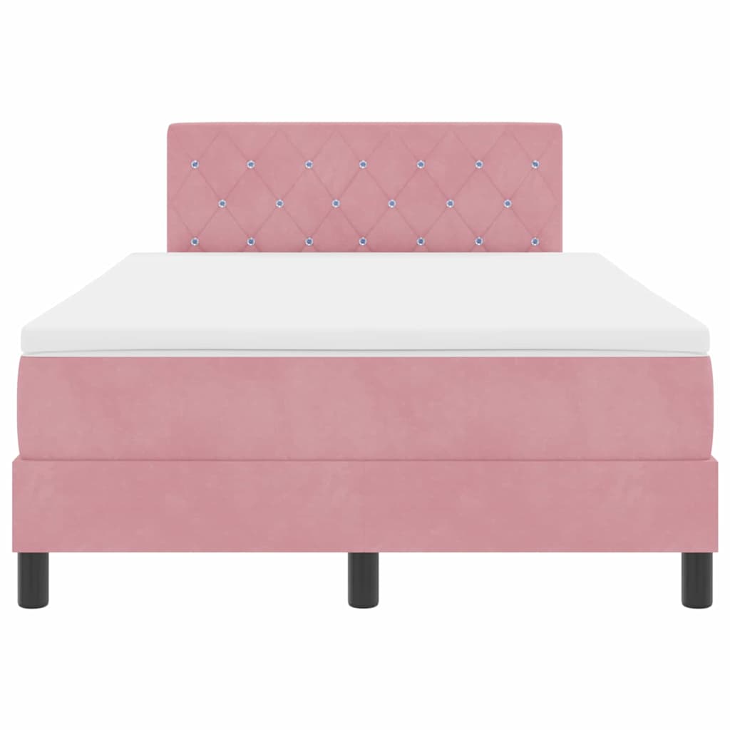 Box spring seng med madras Lyserød 120 x 190 cm Fløjl