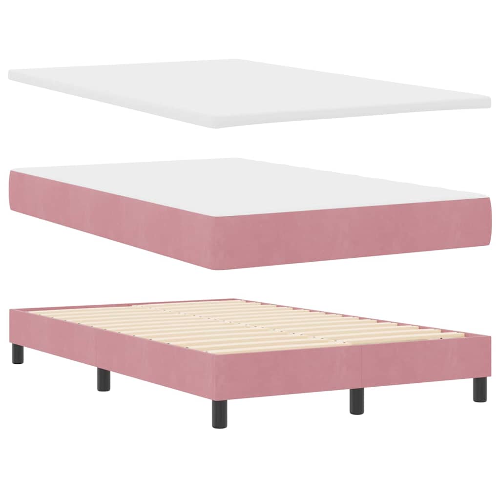 Box spring seng med madras Lyserød 120 x 200 cm Fløjl