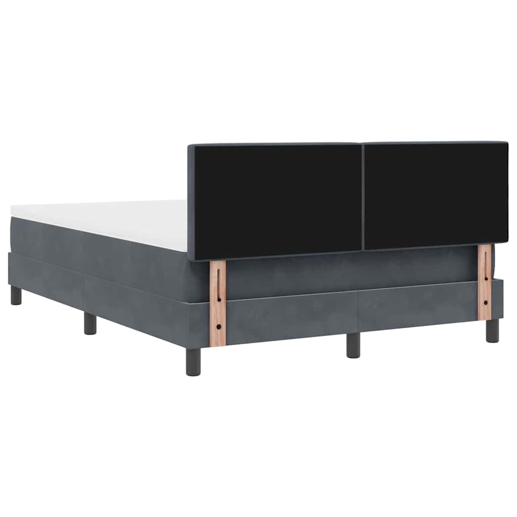 Box spring seng med madras Mørkegrå 140 x 200 cm Fløjl