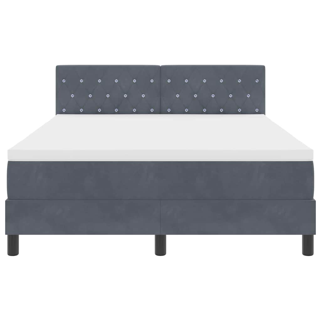 Box spring seng med madras Mørkegrå 140 x 200 cm Fløjl
