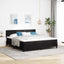Box spring seng med madras Sort 180 x 200 cm Fløjl