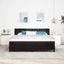 Box spring seng med madras Sort 180 x 200 cm Fløjl