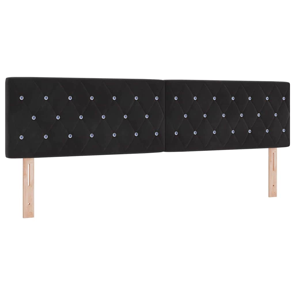Box spring seng med madras Sort 180 x 200 cm Fløjl