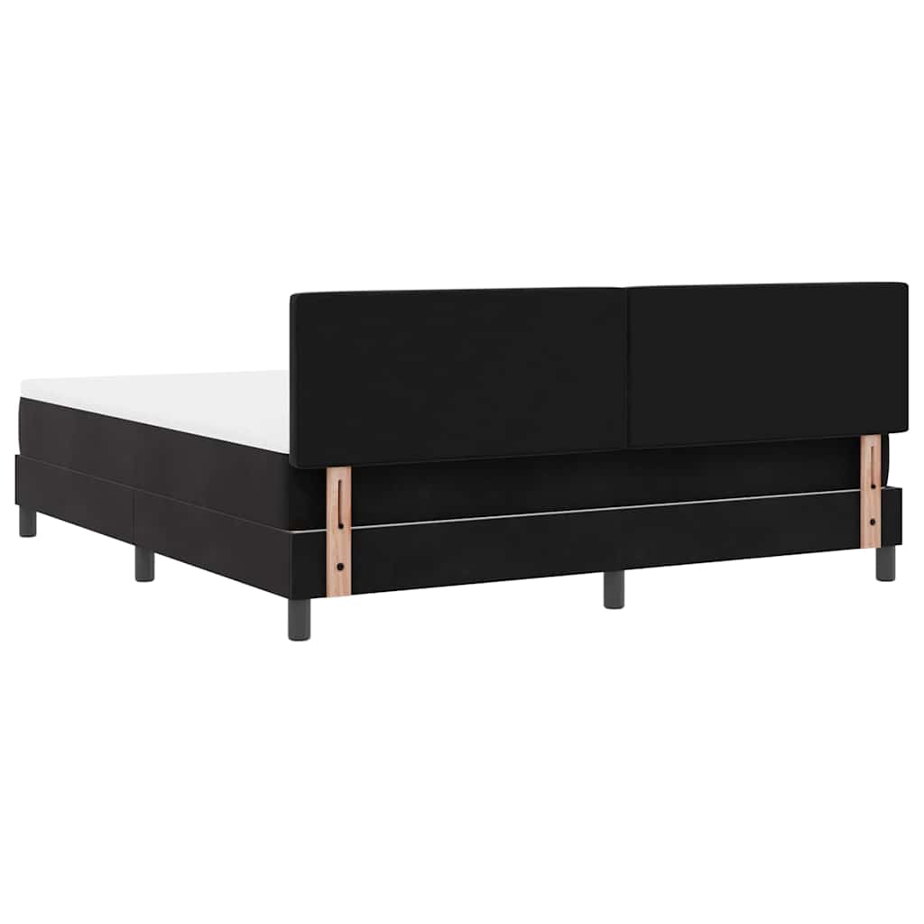 Box spring seng med madras Sort 180 x 200 cm Fløjl