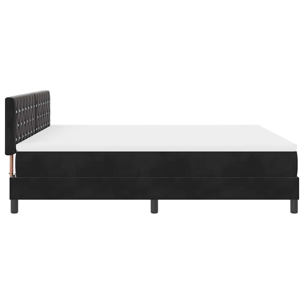Box spring seng med madras Sort 180 x 200 cm Fløjl