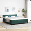 Box spring seng med madras Mørkegrøn 180 x 200 cm Fløjl