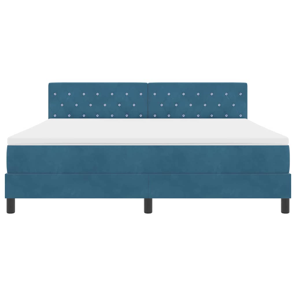 Box spring seng med madras Mørk blå 180 x 200 cm Fløjl