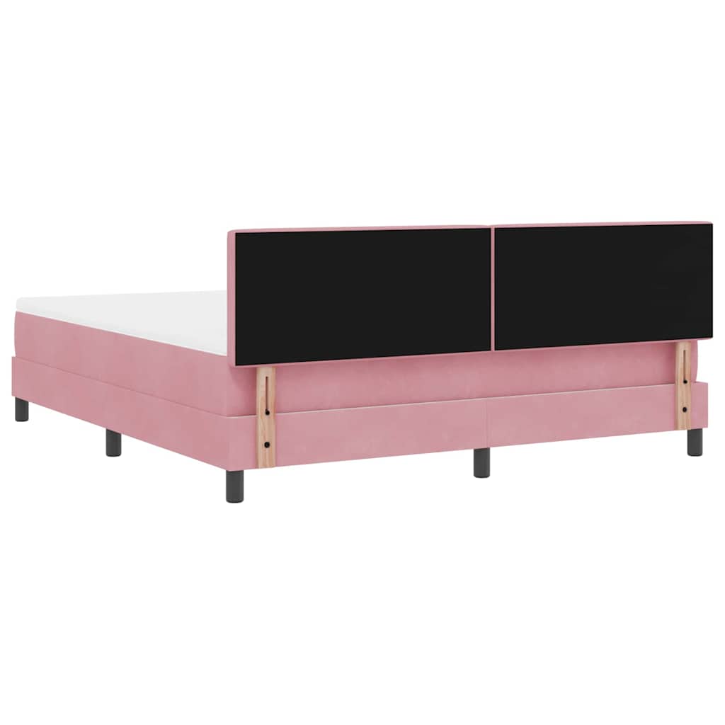 Box spring seng med hovedgærde Lyserød 180 x 200 cm Fløjl
