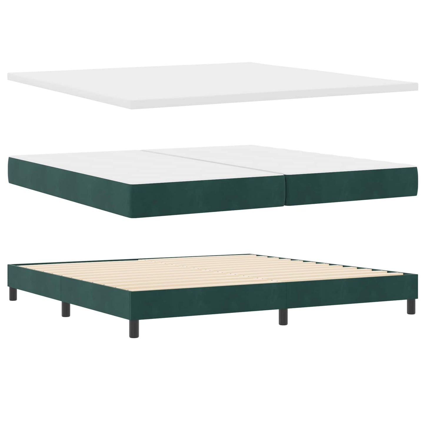 Box spring seng med madras Mørkegrå 200 x 200 cm Fløjl